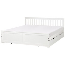 Beliani Bed With 4 Drawers Pine Wood Olendon 180 X 200 Cm (Eu Super King) White - thumbnail 5