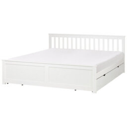 Beliani Bed With 4 Drawers Pine Wood Olendon 180 X 200 Cm (Eu Super King) White - thumbnail 4