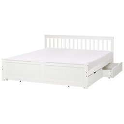 Beliani Bed With 4 Drawers Pine Wood Olendon 180 X 200 Cm (Eu Super King) White - thumbnail 6