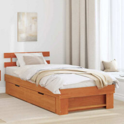 Berkfield Modern With Headboard Wax Brown 90 X 200 Cm Solid Pine Wood - thumbnail 2
