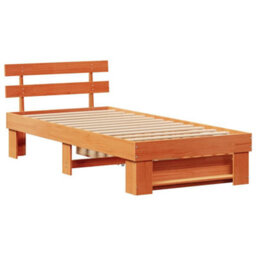 Berkfield Modern With Headboard Wax Brown 90 X 200 Cm Solid Pine Wood - thumbnail 7
