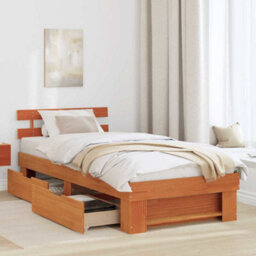 Berkfield Modern With Headboard Wax Brown 90 X 200 Cm Solid Pine Wood - thumbnail 4