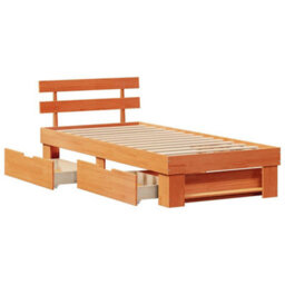 Berkfield Modern With Headboard Wax Brown 90 X 200 Cm Solid Pine Wood - thumbnail 6