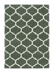 Ogee Green Geometric Handmade Luxurious Modern Easy To Clean Rug For Dining Room Bed Room And Living Room-80Cm X 150Cm - thumbnail 5