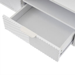 Abrihome 200X40X51 Cm, Modern Bohemian Tv Cabinet For 90 Inch Tvs, Geometric Lines Tv Stand With Storage Space, White - thumbnail 5