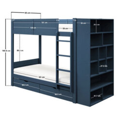Flair Ruby Wooden Bunk Bed With Storage Blue - thumbnail 7