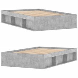 Berkfield Bed Frame Concrete Grey 120X200 Cm - thumbnail 4