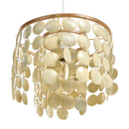 Wyld and Coco Bohonest Coconut Shell Chandelier Pendant Lamp, Beige, Handcrafted Boho Style, Warm Ambient Glow, W30 X D30 X H110Cm - thumbnail 6