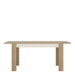 Wyld Haus Hjorring Medium Extending Dining Table In White Gloss And Natural Oak - thumbnail 3