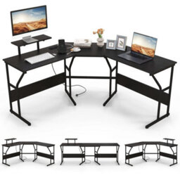 L-Shaped Desk Corner Computer Desk - thumbnail 1