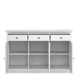 Wyld Haus Osaka Farmhouse White Wooden Sideboard 3 Doors 3 Drawers - thumbnail 8