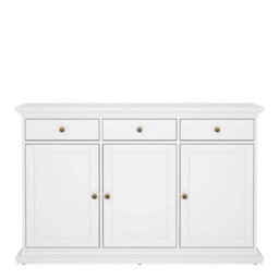 Wyld Haus Osaka Farmhouse White Wooden Sideboard 3 Doors 3 Drawers - thumbnail 4