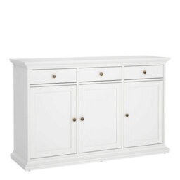 Wyld Haus Osaka Farmhouse White Wooden Sideboard 3 Doors 3 Drawers - thumbnail 3