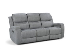3 Seater Manual Recliner Sofa In  Dark Grey Chenille Fabric - thumbnail 4
