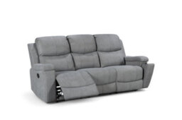 3 Seater Manual Recliner Sofa In  Dark Grey Chenille Fabric - thumbnail 1
