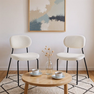 Living And Home Dining Chairs Set Of 2 Upholstered Dining Chair With Metal Frame - image 1