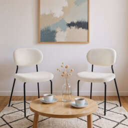 Living And Home Dining Chairs Set Of 2 Upholstered Dining Chair With Metal Frame - thumbnail 1