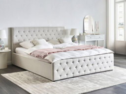 Beliani Ottoman Bed Fabric Amiens 180 X 200 Cm (Eu Super King) Beige - thumbnail 2