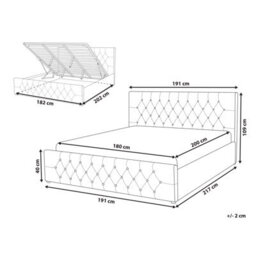 Beliani Ottoman Bed Fabric Amiens 180 X 200 Cm (Eu Super King) Beige - thumbnail 3