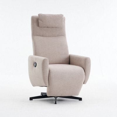 Matteo Grey Chenille Fabric Recliner Chair With Pillow Padded Seat & Footrest - image 1