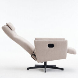 Matteo Grey Chenille Fabric Recliner Chair With Pillow Padded Seat & Footrest - thumbnail 6