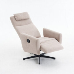 Matteo Grey Chenille Fabric Recliner Chair With Pillow Padded Seat & Footrest - thumbnail 3