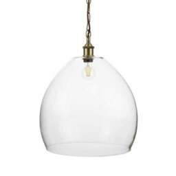 Harington Clear Dome Glass Pendant Light - Antique Brass - Se Home - thumbnail 1