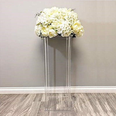 Living And Home Clear Tall Metal Floor Vase Flower Stand Wedding Centrepieces H 60Cm - image 1