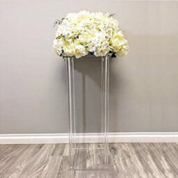Living And Home Clear Tall Metal Floor Vase Flower Stand Wedding Centrepieces H 60Cm - thumbnail 1