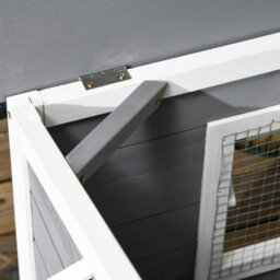Pawhut Wooden Dog Kennel For Outside 97L X 72W X 65Hcm, Grey - thumbnail 9