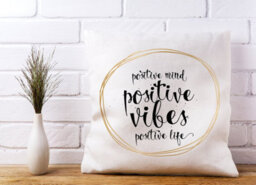 Warren Reed Designer Positive Mind, Vibes, Life Cushions 45Cm X 45Cm - thumbnail 2