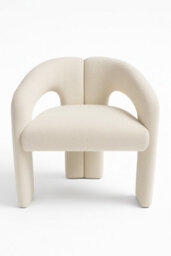 Stratus Interiors Oslo Modern Bouclé Accent Chair - White Sculptural Contemporary Armchair - thumbnail 2