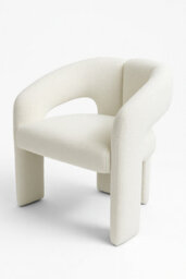 Stratus Interiors Oslo Modern Bouclé Accent Chair - White Sculptural Contemporary Armchair - thumbnail 3