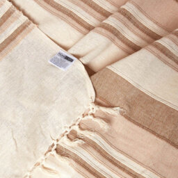 Homescapes Cotton Morocco Striped Beige Throw, 255 X 360 Cm - thumbnail 8