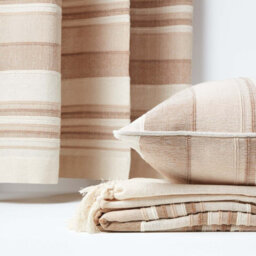 Homescapes Cotton Morocco Striped Beige Throw, 255 X 360 Cm - thumbnail 6