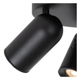 Lucide Punch Classic Ceiling Spotlight 21Cm - 3Xgu10 - Black - thumbnail 6