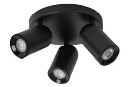 Lucide Punch Classic Ceiling Spotlight 21Cm - 3Xgu10 - Black - thumbnail 3