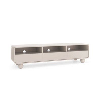 Arte Albion Tv Cabinet 180Cm - Cashmere Finish, Push-To-Open Drawers & Open Media Storage - image 1
