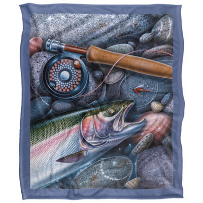 Jq Licensing Silky Trout Fishing Supersoft Blanket Multicoloured/multicoloured (One Size, One Size) - image 1