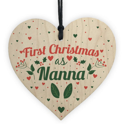 Red Ocean First Christmas As Nanny Nan Nanna Nana Xmas Decoration Bauble Present Gifts - image 1