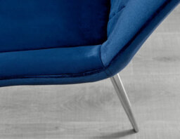 Furniturebox Set Of 2 Dining Chairs - Pesaro Modern Dining Chairs - Navy Velvet Chrome Leg Dining Chairs - Kitchen Dining Room Chairs - thumbnail 9