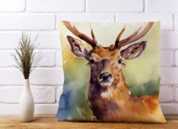 Warren Reed Designer Splendid Stag Watercolour Cushions 45Cm X 45Cm - thumbnail 2