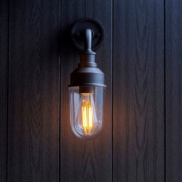 Luminosa Lighting Luminosa Monza Outdoor Wall Lantern Matt Black, Clear Glass - thumbnail 4