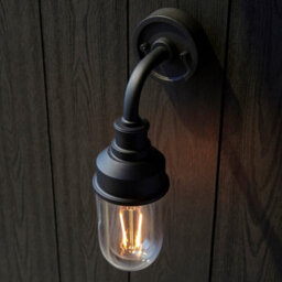 Luminosa Lighting Luminosa Monza Outdoor Wall Lantern Matt Black, Clear Glass - thumbnail 5