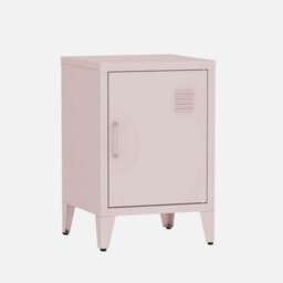 Sweeek - Set Of 2 Industrial Bedside Tables 1 Door Soho Pink 38X38X57 Cm - thumbnail 4