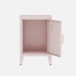 Sweeek - Set Of 2 Industrial Bedside Tables 1 Door Soho Pink 38X38X57 Cm - thumbnail 5
