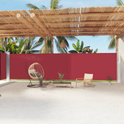 Walplus Retractable Side Awning Garden Sun Shade Canopy Gazebo For Back Door, Porch, Patio Red 200X1200 Cm