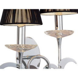 Luminosa Lighting Luminosa Acanto Wall Lamp 2 Light E14, Polished Chrome With Black Shades - thumbnail 5
