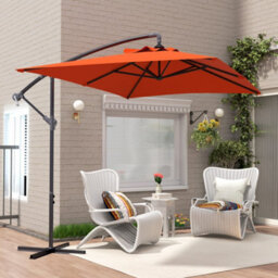 Outsunny 3 M Cantilever Parasol With Cross Base, Crank Handle, Orange - thumbnail 9