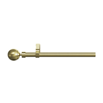 GoodHome Elasa Satin Brass Effect Extendable Ball Single Curtain Pole Set, (L)2000mm-3300mm (Dia)19mm - image 1